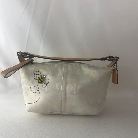 Coach Handbags - Coach Soho Optic Ivory Signature Bee Applique Bag
